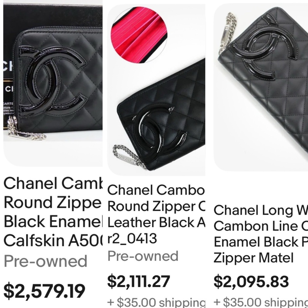 Auth New Chanel Cambon Y2K Zip Wallet +Box +Card Quilted Black Lambskin - Picture 14 of 14